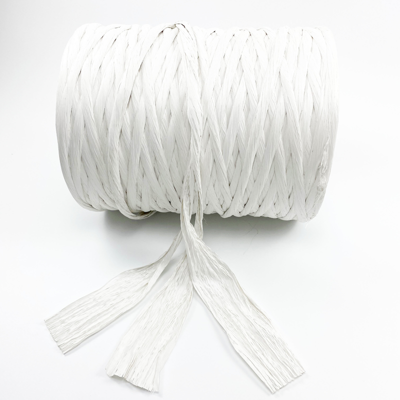 100% PP White 500Tex Polypropylene Pp Filler Yarn Fibrillated Cable Material