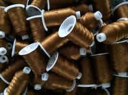 Longtai Textured Polyester Thread Brown Color 420D / 3 Plastic Dye Tube