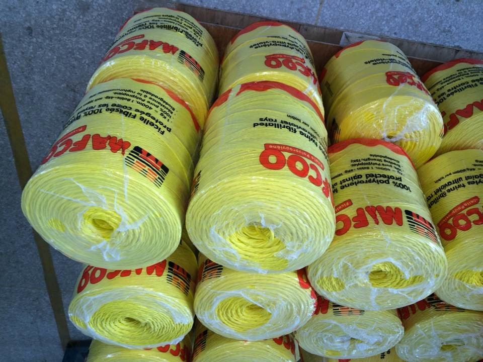 2mm Yellow PP Baler Twine Fibrillated 2g/M 250g 500g 1000g 2000g