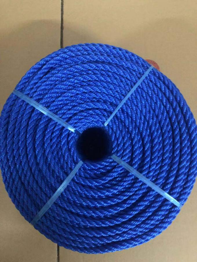 3 Strands Twisted Polypropylene Twine UV Treated High Breaking Strength Blue PE Rope